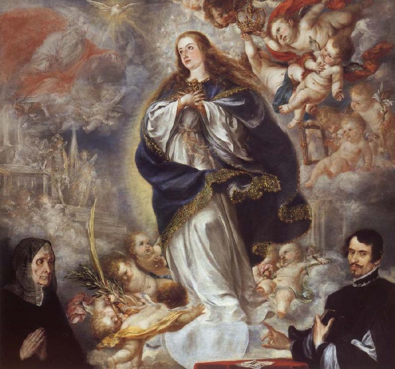 Juan de Valdes Leal The Immaculate Conception of the Virgin,with Two Donors oil painting image